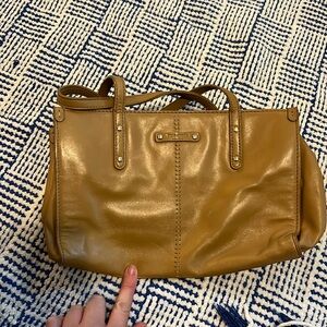 Tan mini handheld bag